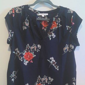 Fun2fun | Navy floral print blouse Size S
